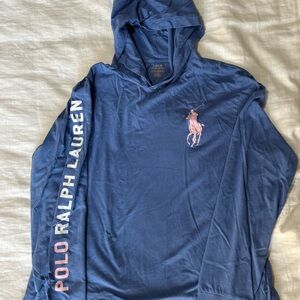 Polo Ralph Lauren Lightweight Blue Hoodie Sweatshirt